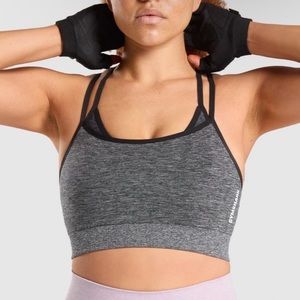 GYMSHARK ADAPT SEAMLESS GREY MARL SPORTS BRA